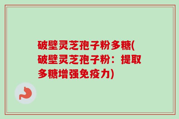 破壁灵芝孢子粉多糖(破壁灵芝孢子粉：提取多糖增强免疫力)