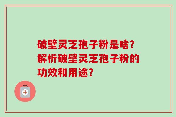 破壁灵芝孢子粉是啥?解析破壁灵芝孢子粉的功效和用途? 破壁灵芝孢子粉是啥?解析破壁灵芝孢子粉的功效和用途?