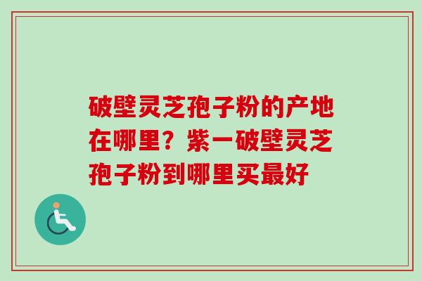 破壁灵芝孢子粉的产地在哪里？紫一破壁灵芝孢子粉到哪里买最好