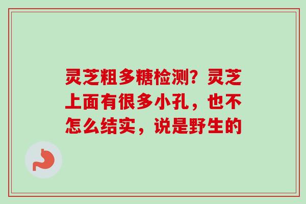灵芝粗多糖检测？灵芝上面有很多小孔，也不怎么结实，说是野生的