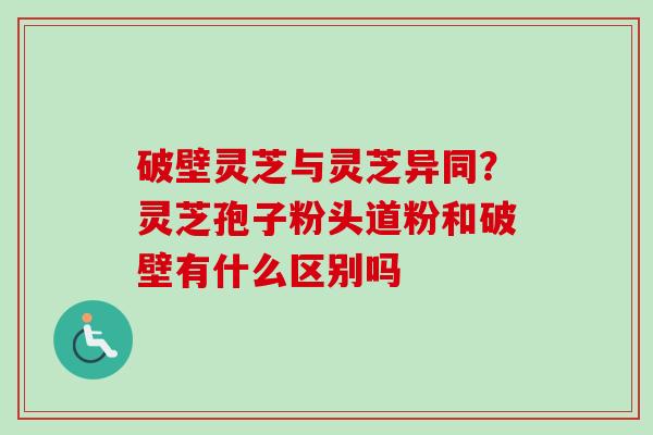 破壁灵芝与灵芝异同？灵芝孢子粉头道粉和破壁有什么区别吗