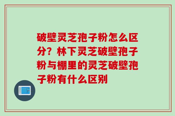 破壁灵芝孢子粉怎么区分？林下灵芝破壁孢子粉与棚里的灵芝破壁孢子粉有什么区别