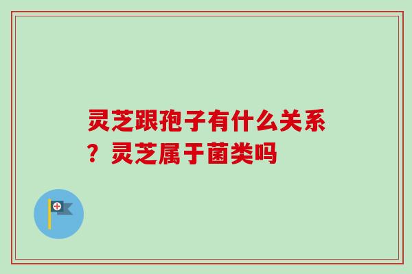 灵芝跟孢子有什么关系？灵芝属于菌类吗