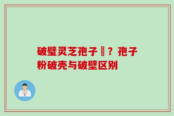 破璧灵芝孢子枌？孢子粉破壳与破壁区别