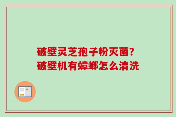 破壁灵芝孢子粉灭菌？破壁机有蟑螂怎么清洗