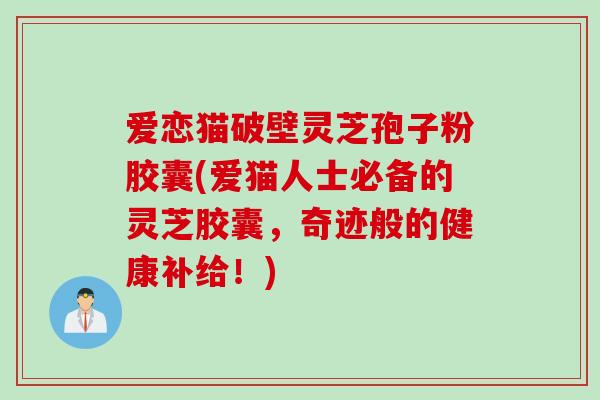 爱恋猫破壁灵芝孢子粉胶囊(爱猫人士必备的灵芝胶囊，奇迹般的健康补给！)