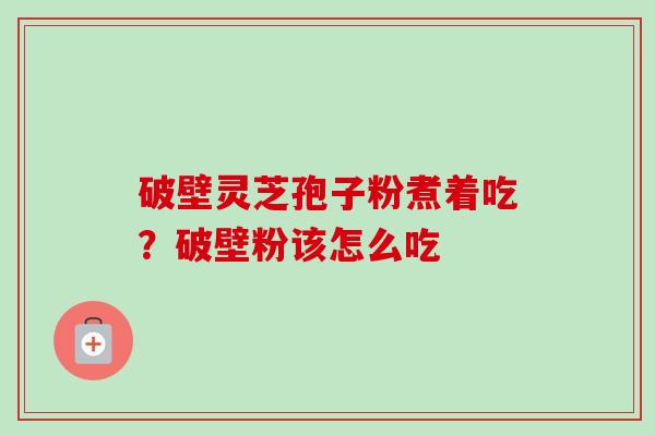 破壁灵芝孢子粉煮着吃?破壁粉该怎么吃 破壁灵芝孢子粉煮着吃?破壁粉该怎么吃