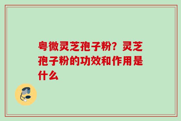 粤微灵芝孢子粉？灵芝孢子粉的功效和作用是什么