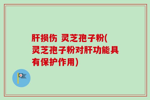 肝损伤 灵芝孢子粉(灵芝孢子粉对肝功能具有保护作用)