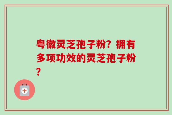 粤徽灵芝孢子粉？拥有多项功效的灵芝孢子粉？