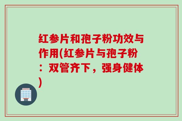红参片和孢子粉功效与作用(红参片与孢子粉：双管齐下，强身健体)