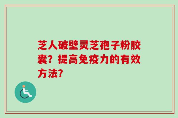芝人破壁灵芝孢子粉胶囊？提高免疫力的有效方法？