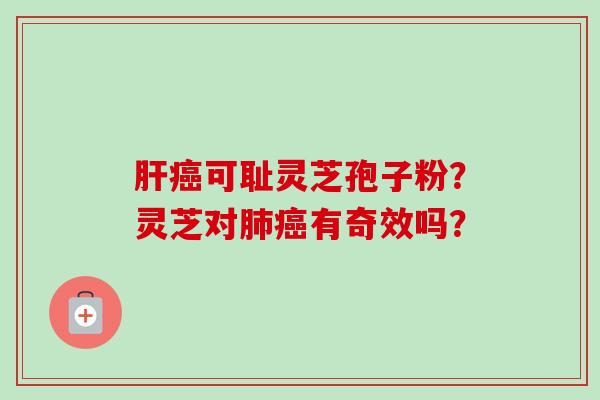 肝癌可耻灵芝孢子粉？灵芝对肺癌有奇效吗？