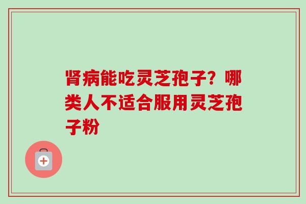 肾病能吃灵芝孢子？哪类人不适合服用灵芝孢子粉