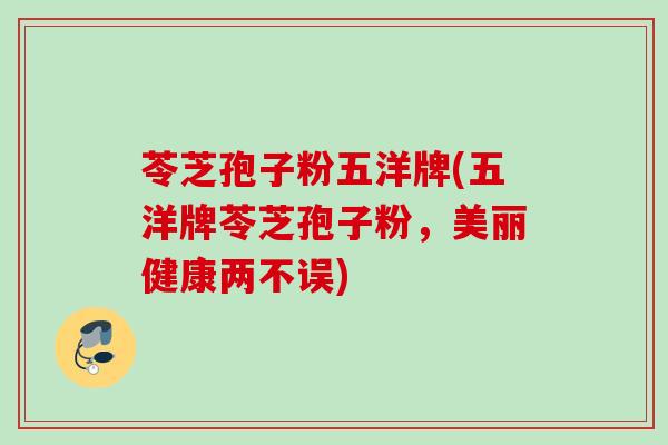 苓芝孢子粉五洋牌(五洋牌苓芝孢子粉，美丽健康两不误)