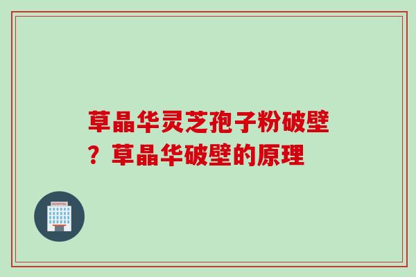 草晶华灵芝孢子粉破壁？草晶华破壁的原理