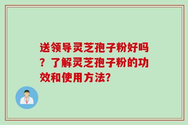送领导灵芝孢子粉好吗？了解灵芝孢子粉的功效和使用方法？