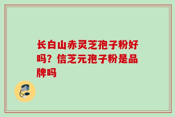 长白山赤灵芝孢子粉好吗？信芝元孢子粉是品牌吗
