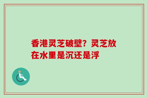 香港灵芝破壁？灵芝放在水里是沉还是浮