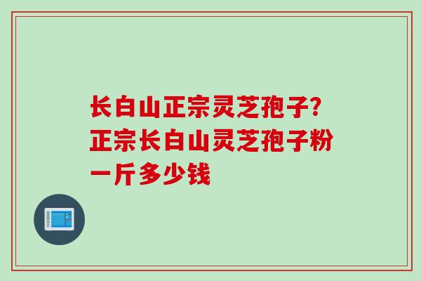 长白山正宗灵芝孢子？正宗长白山灵芝孢子粉一斤多少钱