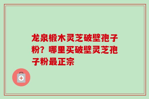 龙泉椴木灵芝破壁孢子粉？哪里买破壁灵芝孢子粉最正宗