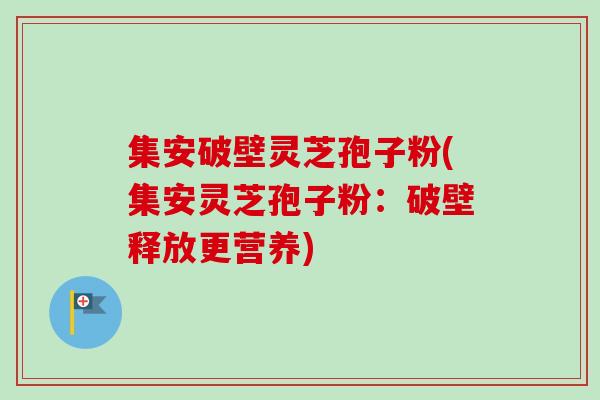 集安破壁灵芝孢子粉(集安灵芝孢子粉：破壁释放更营养)