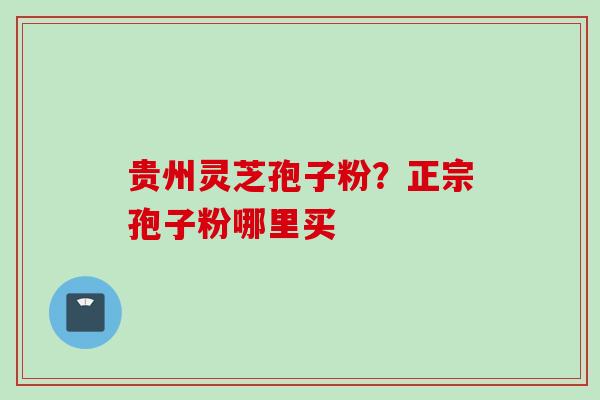 贵州灵芝孢子粉？正宗孢子粉哪里买