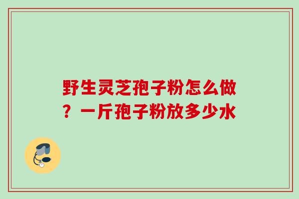 野生灵芝孢子粉怎么做？一斤孢子粉放多少水