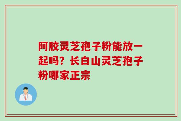 阿胶灵芝孢子粉能放一起吗？长白山灵芝孢子粉哪家正宗