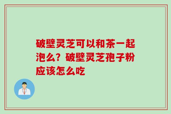 破壁灵芝可以和茶一起泡么？破壁灵芝孢子粉应该怎么吃