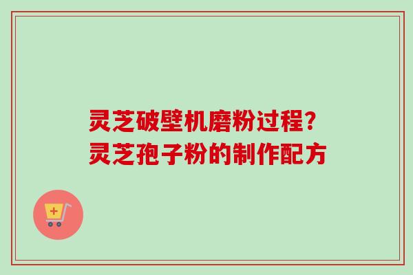 灵芝破壁机磨粉过程？灵芝孢子粉的制作配方
