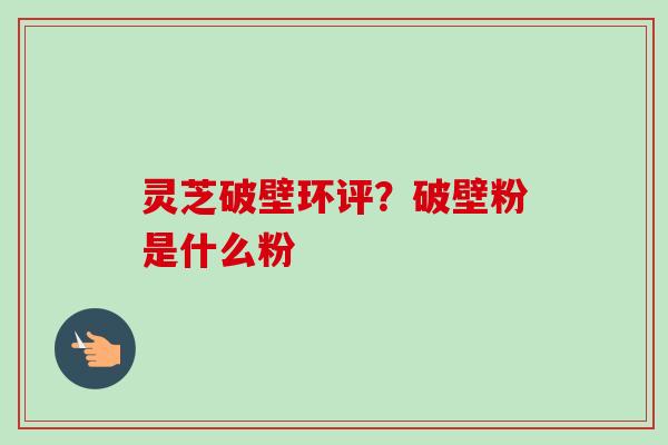 灵芝破壁环评？破壁粉是什么粉