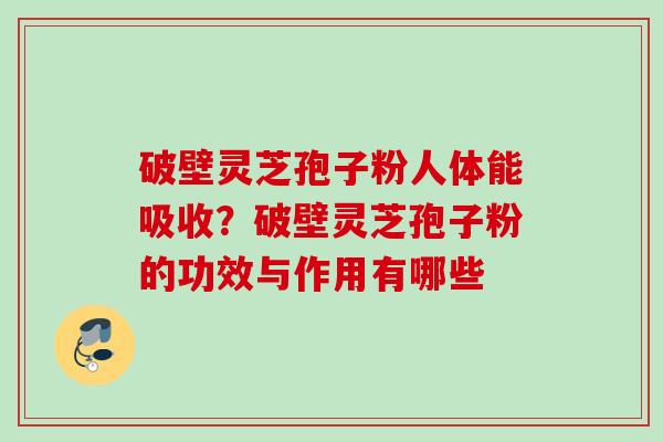 破壁灵芝孢子粉人体能吸收？破壁灵芝孢子粉的功效与作用有哪些