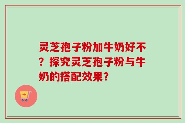 灵芝孢子粉加牛奶好不?探究灵芝孢子粉与牛奶的搭配效果? 灵芝孢子粉加牛奶好不?探究灵芝孢子粉与牛奶的搭配效果?