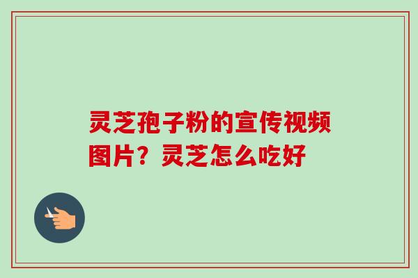 灵芝孢子粉的宣传视频图片？灵芝怎么吃好