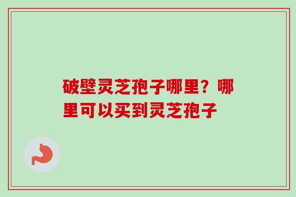 破壁灵芝孢子哪里？哪里可以买到灵芝孢子