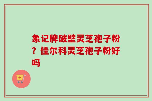 象记牌破壁灵芝孢子粉？佳尔科灵芝孢子粉好吗