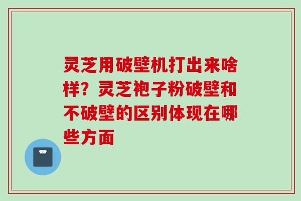 灵芝用破壁机打出来啥样？灵芝袍子粉破壁和不破壁的区别体现在哪些方面