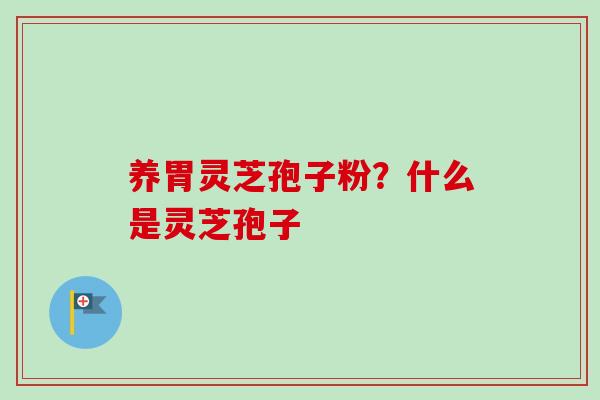 养胃灵芝孢子粉？什么是灵芝孢子