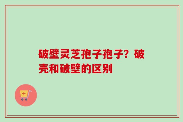 破壁灵芝孢子孢子？破壳和破壁的区别