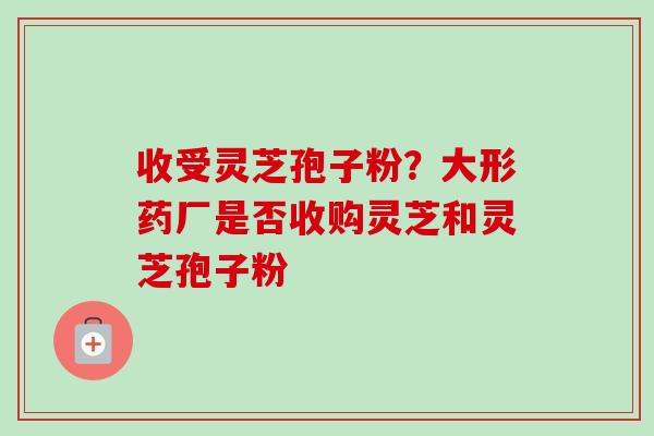 收受灵芝孢子粉？大形药厂是否收购灵芝和灵芝孢子粉