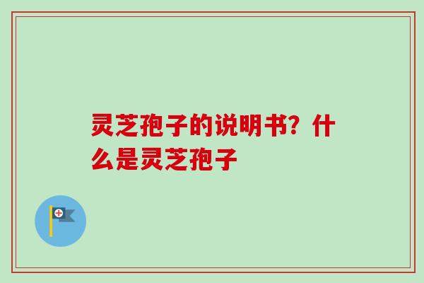 灵芝孢子的说明书？什么是灵芝孢子