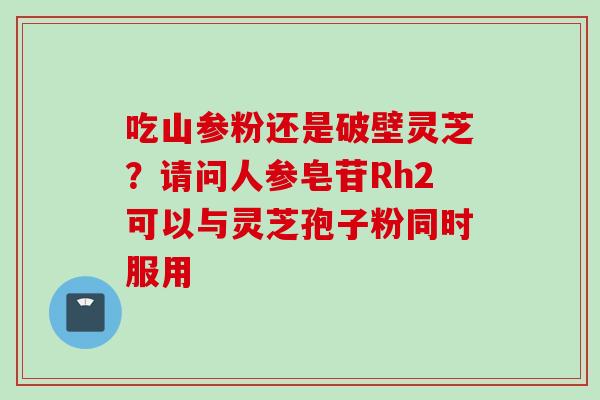 吃山参粉还是破壁灵芝？请问人参皂苷Rh2可以与灵芝孢子粉同时服用