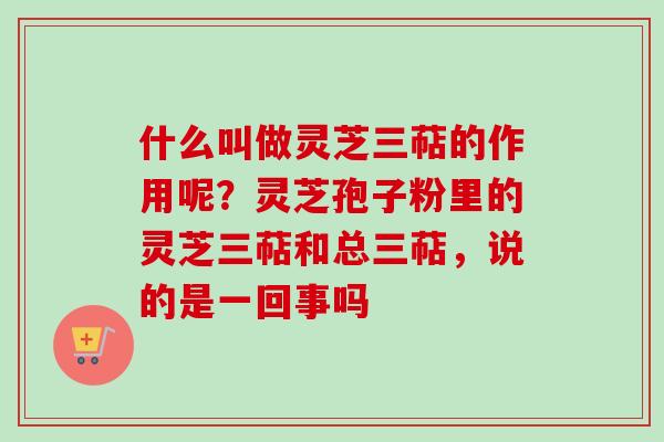 什么叫做灵芝三萜的作用呢？灵芝孢子粉里的灵芝三萜和总三萜，说的是一回事吗