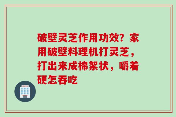 破壁灵芝作用功效？家用破壁料理机打灵芝，打出来成棉絮状，嚼着硬怎吞吃