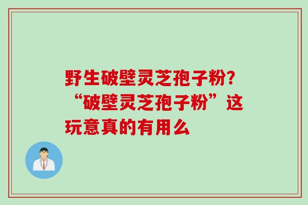 野生破壁灵芝孢子粉？“破壁灵芝孢子粉”这玩意真的有用么