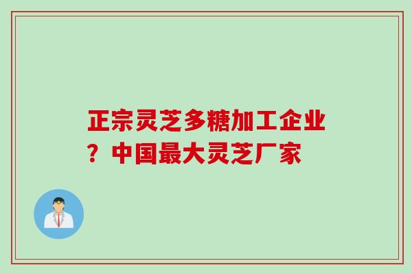 正宗灵芝多糖加工企业？中国大灵芝厂家