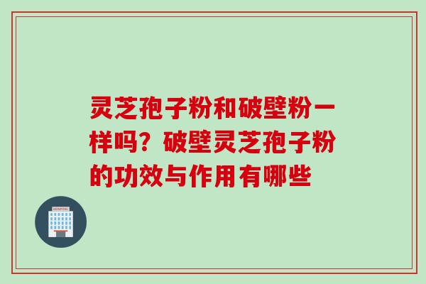 灵芝孢子粉和破壁粉一样吗?破壁灵芝孢子粉的功效与作用有哪些 灵芝孢子粉和破壁粉一样吗?破壁灵芝孢子粉的功效与作用有哪些