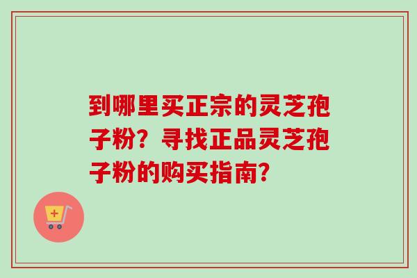 到哪里买正宗的灵芝孢子粉？寻找正品灵芝孢子粉的购买指南？