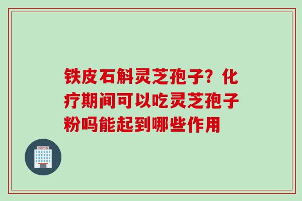 铁皮石斛灵芝孢子？化疗期间可以吃灵芝孢子粉吗能起到哪些作用